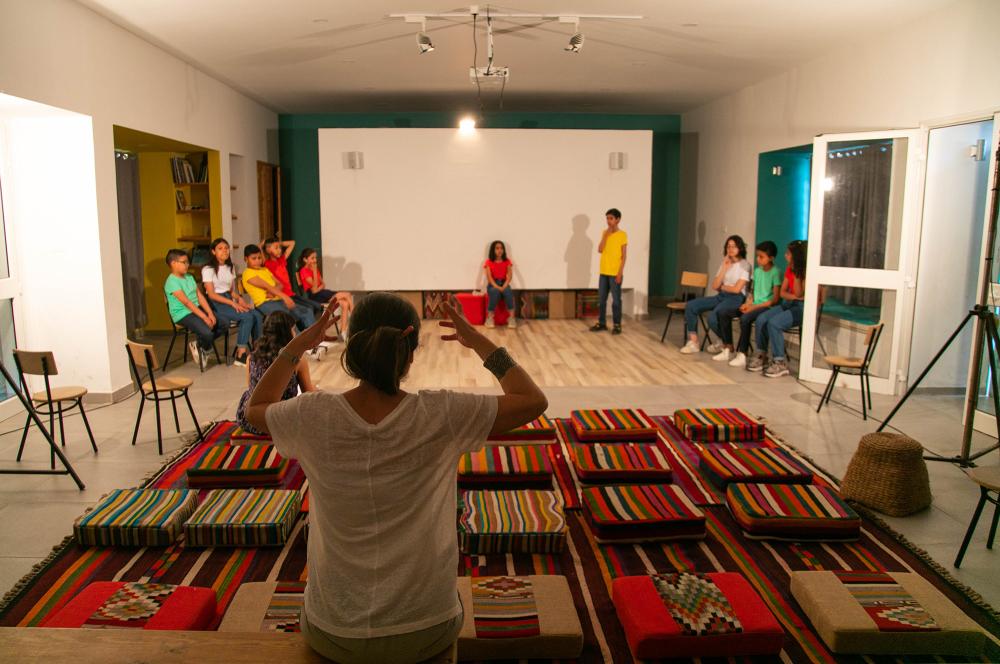 Atelier théâtre de Lobna Mlika avec les enfants de l'école rue el Marr - médina de Tunis, 2021-2022