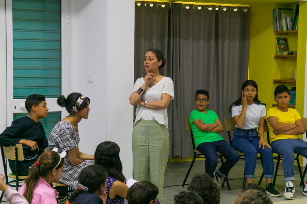  Atelier théâtre de Lobna Mlika avec les enfants de l'école rue el Marr - médina de Tunis, 2021-2022