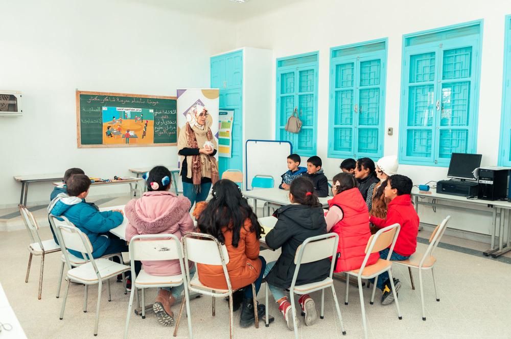 Qismi Al Ahla : lancement des ateliers avec les écoliers, février 2023.