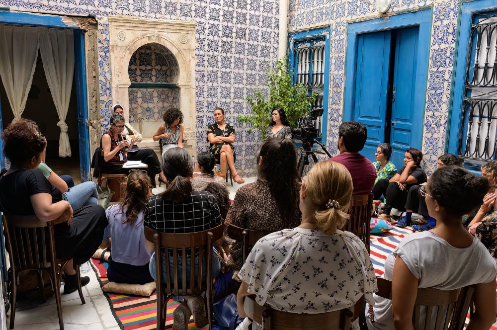Les cartes de la dignité de Leyla Dakhli et collectif DREAM, Panel Mouvements féministes, Créations, Festival Dream City 2023, Tunis.