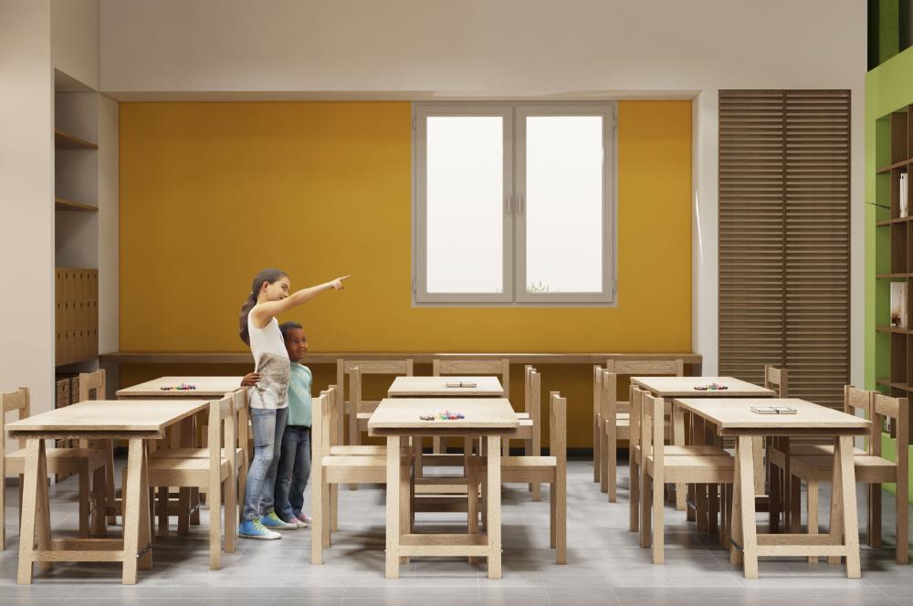 Qismi Al Ahla, primary school on Avenue de la République - Kébili, architectural design workshop, 2023